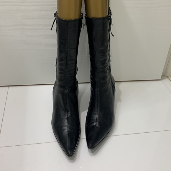 Banana Republic Black Leather Boots size 10 - Picture 12 of 17